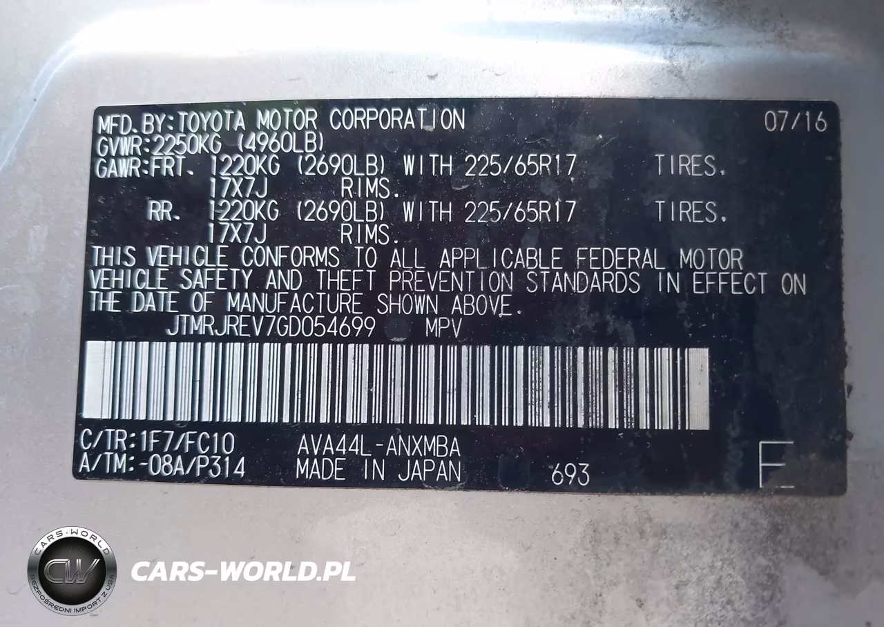 2016 Toyota Rav4 Hybrid Xle VIN:JTMRJREV7GD054699 - 9