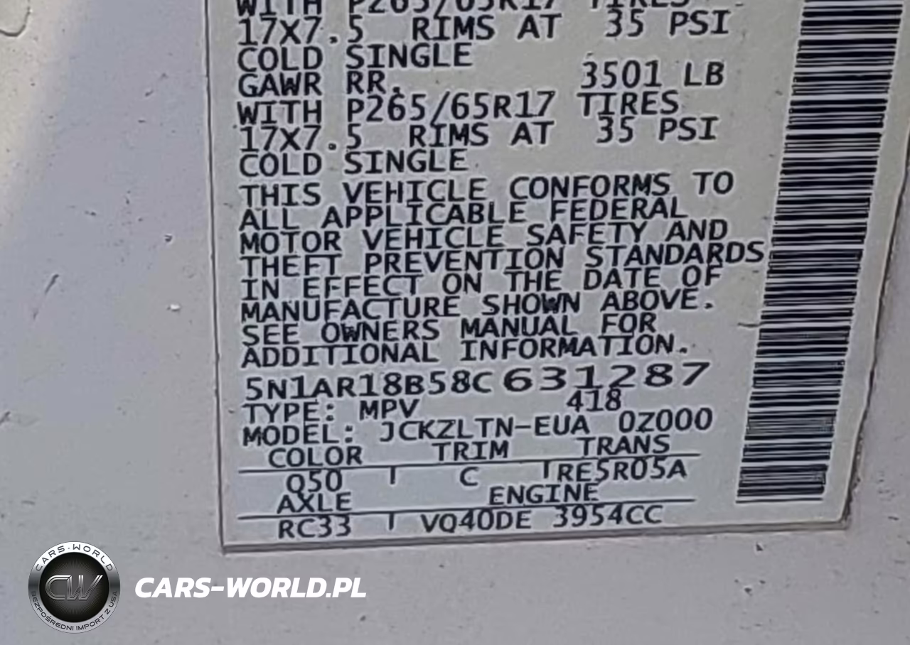 2008 Nissan Pathfinder Se VIN:5N1AR18B58C631287 - 9