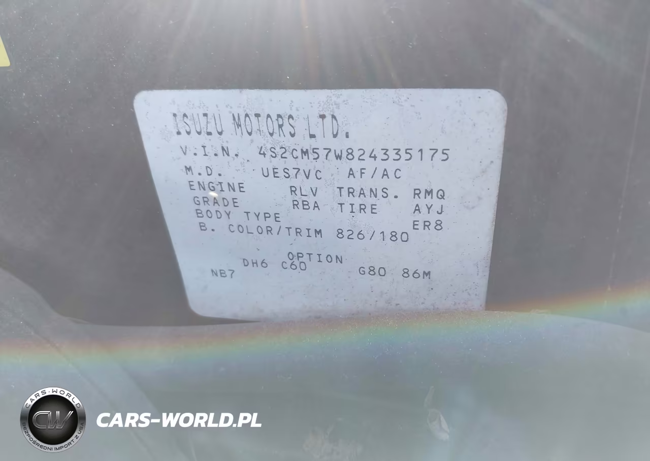 2002 Isuzu Rodeo Sport S 3.2L V6 Hard Top-S 3.2L V6 Soft Top VIN:4S2CM57W824335175 - 11