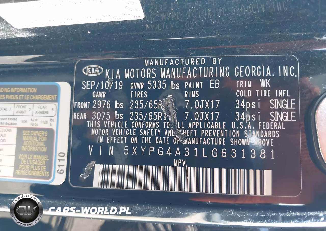 2020 Kia Sorento 2.4L Lx VIN:5XYPG4A31LG631381 - 9