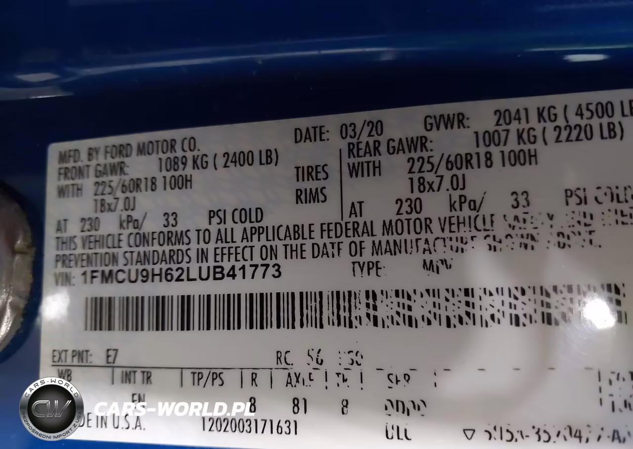 2020 Ford Escape Sel VIN:1FMCU9H62LUB41773 - 9