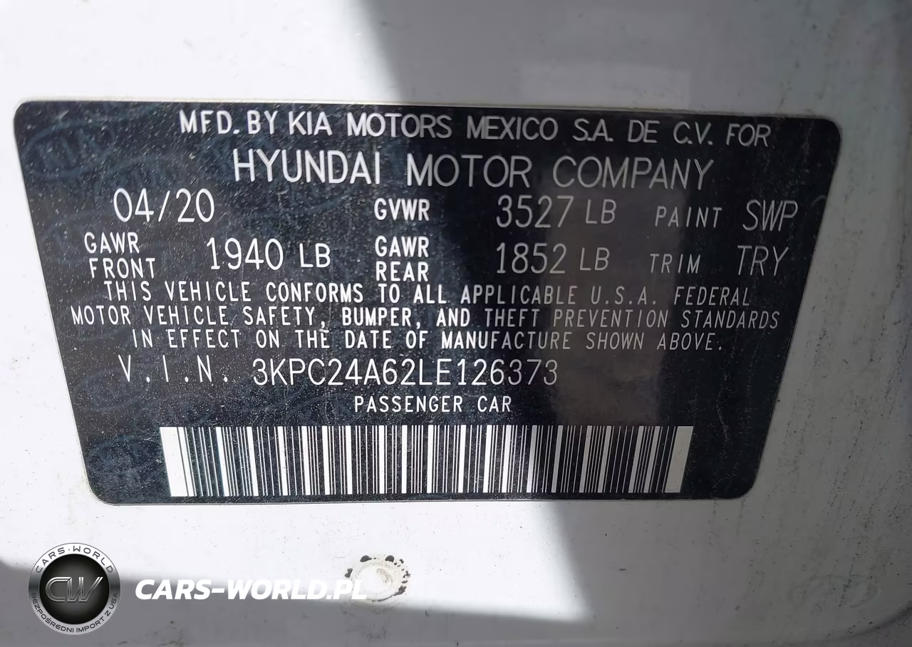 2020 Hyundai Accent Se VIN:3KPC24A62LE126373 - 9