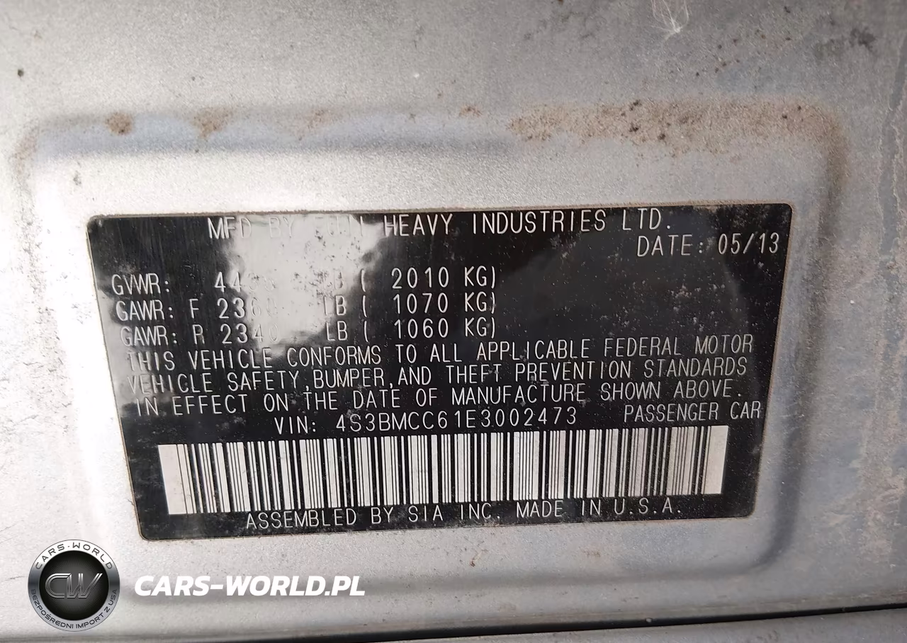 2014 Subaru Legacy 2.5I Premium VIN:4S3BMCC61E3002473 - 9