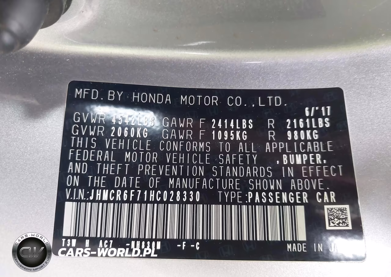 2017 Honda Accord Hybrid Touring VIN:JHMCR6F71HC028330 - 9