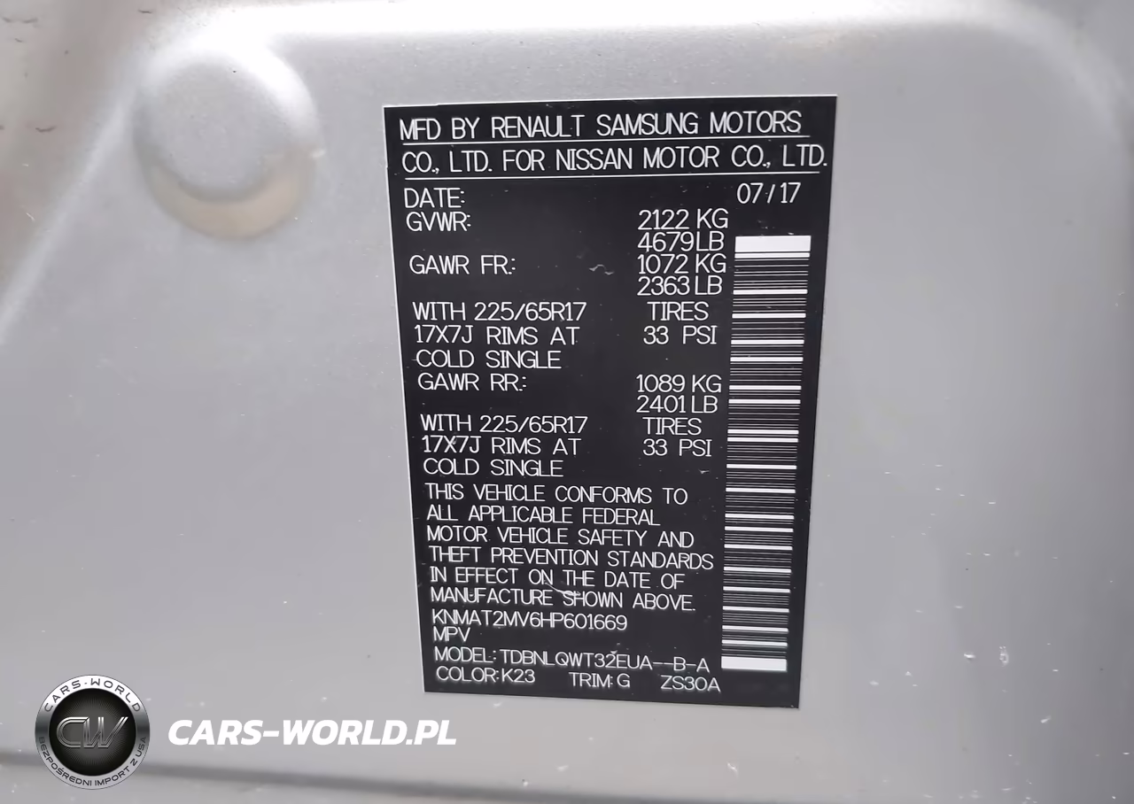 2017 Nissan Rogue Sv VIN:KNMAT2MV6HP601669 - 9