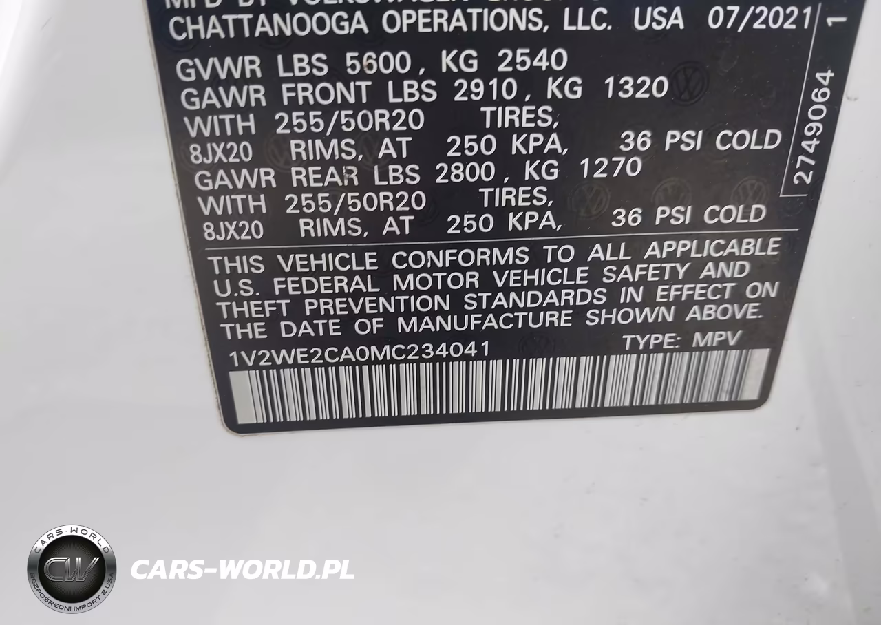 2021 Volkswagen Atlas Cross Sport 3.6L V6 Se W-Technology VIN:1V2WE2CA0MC234041 - 9