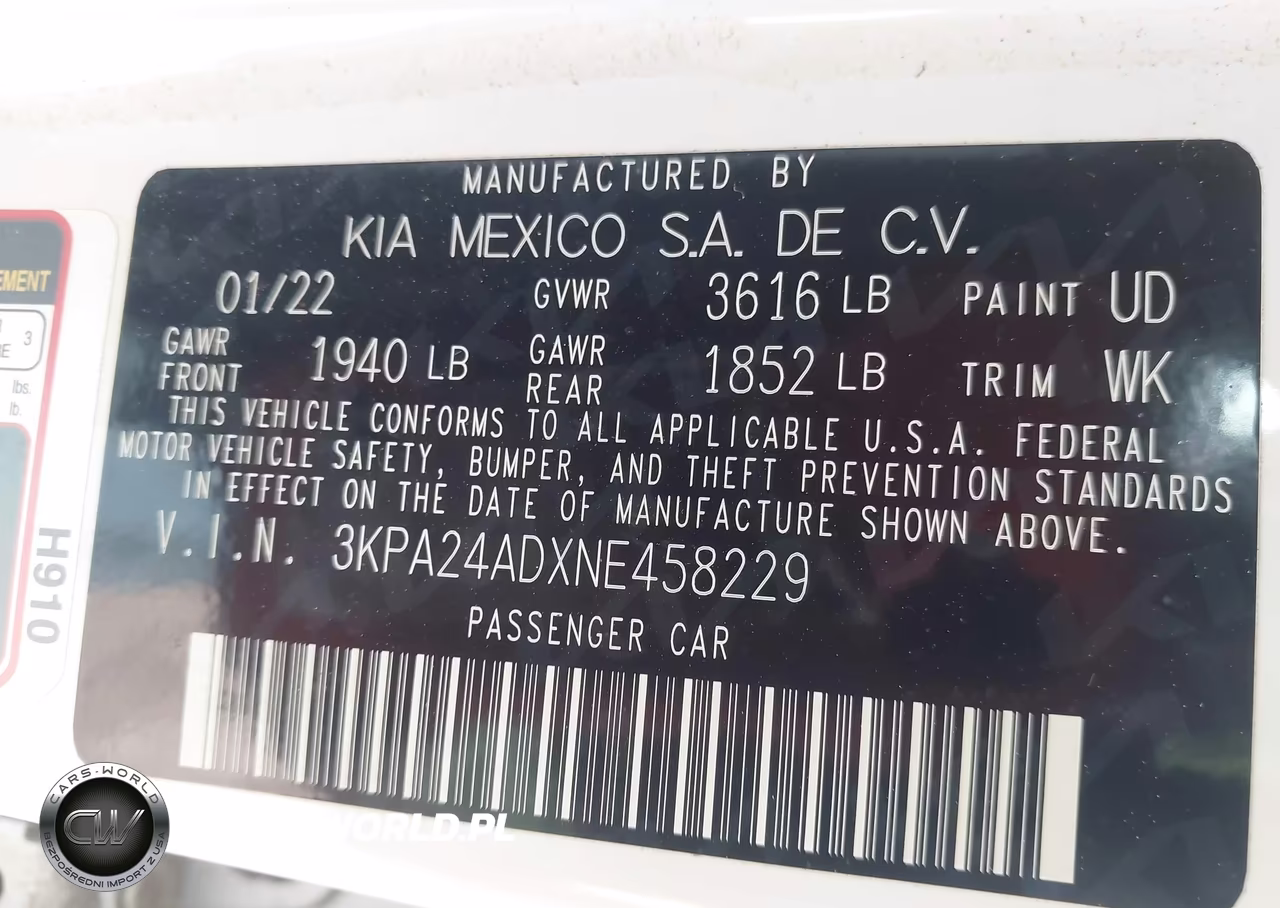 2022 Kia Rio S VIN:3KPA24ADXNE458229 - 9