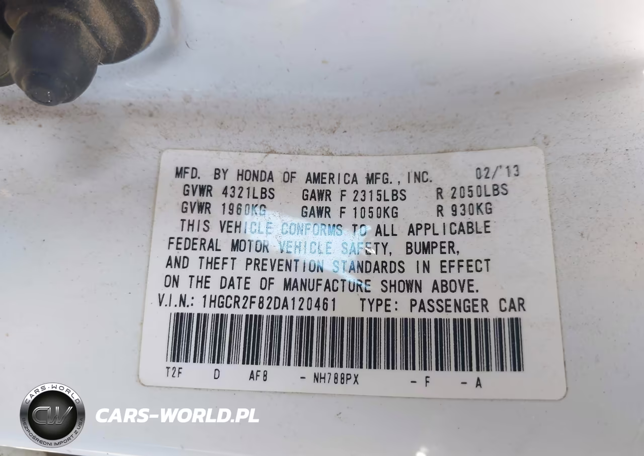 2013 Honda Accord Ex-L VIN:1HGCR2F82DA120461 - 9
