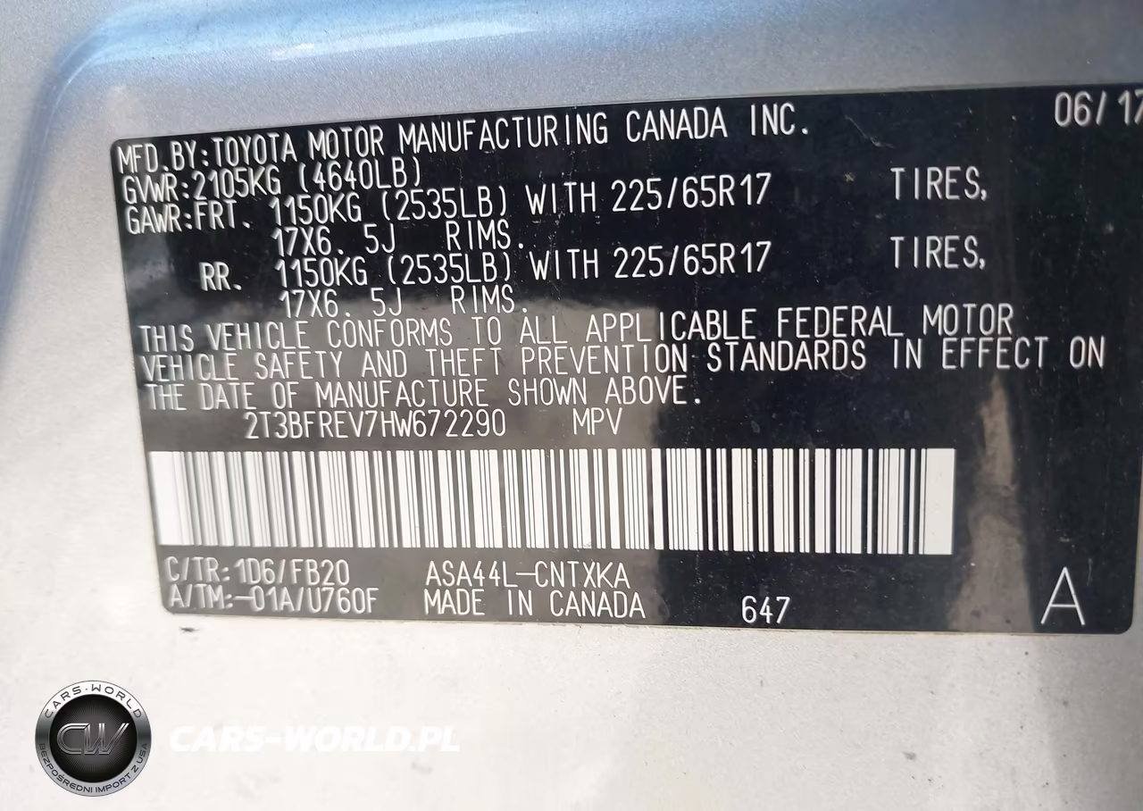 2017 Toyota Rav4 Le VIN:2T3BFREV7HW672290 - 9