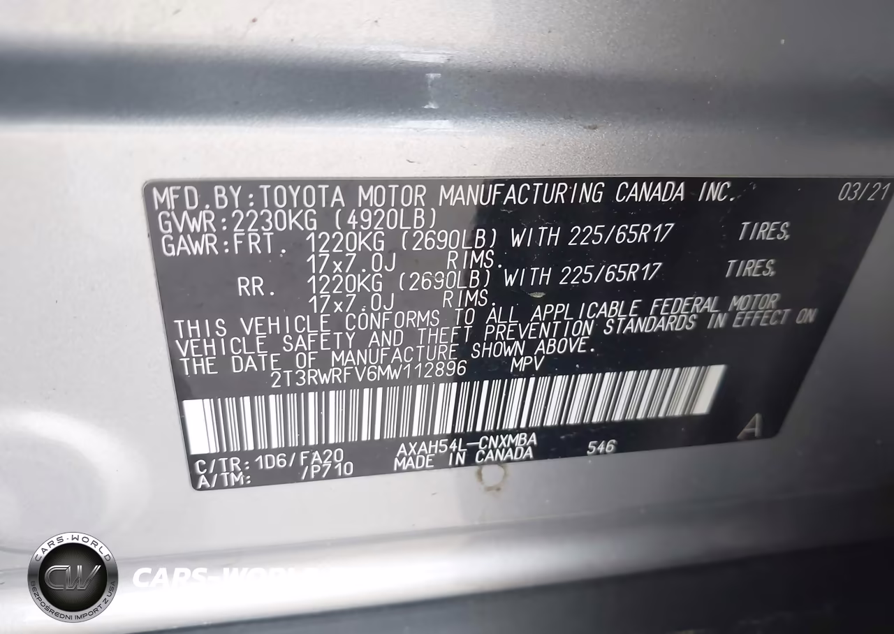 2021 Toyota Rav4 Hybrid Xle VIN:2T3RWRFV6MW112896 - 9