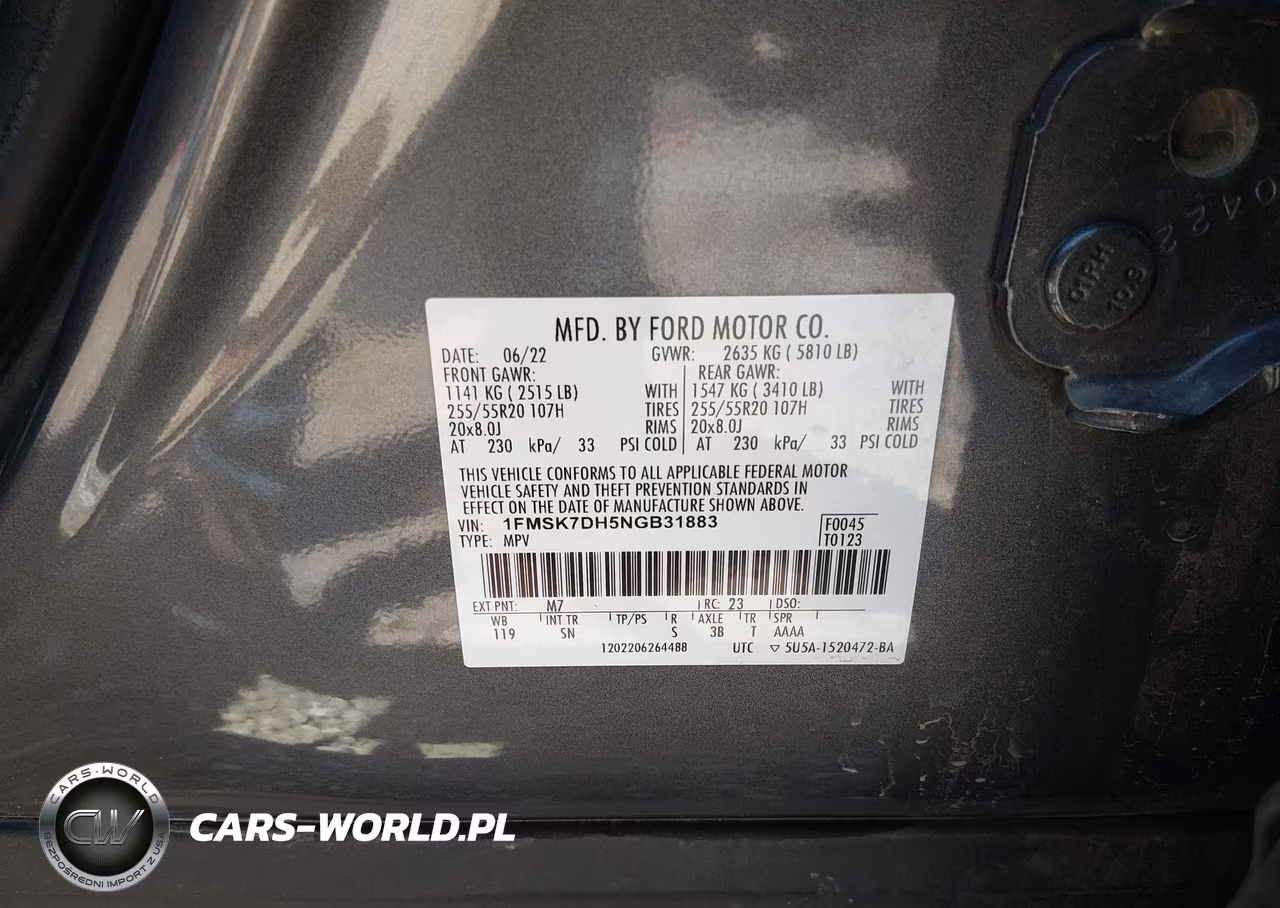 2022 Ford Explorer Xlt VIN:1FMSK7DH5NGB31883 - 9