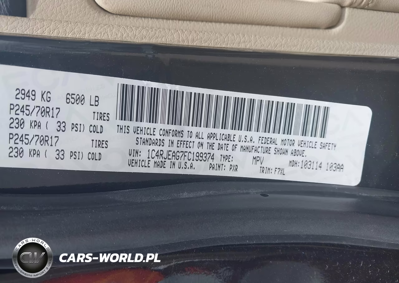 2015 Jeep Grand Cherokee Laredo VIN:1C4RJEAG7FC199374 - 9