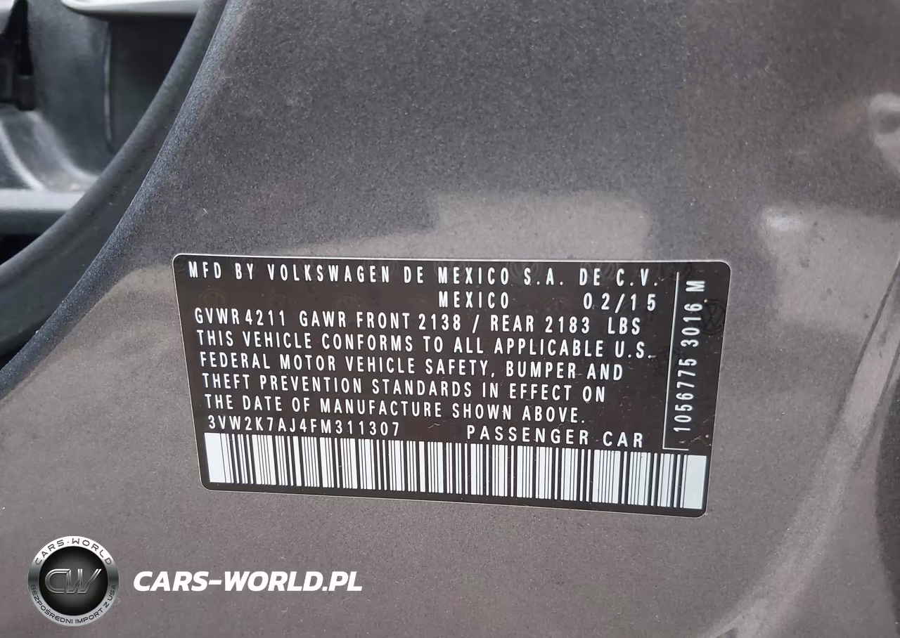 2015 Volkswagen Jetta 2.0L S VIN:3VW2K7AJ4FM311307 - 9