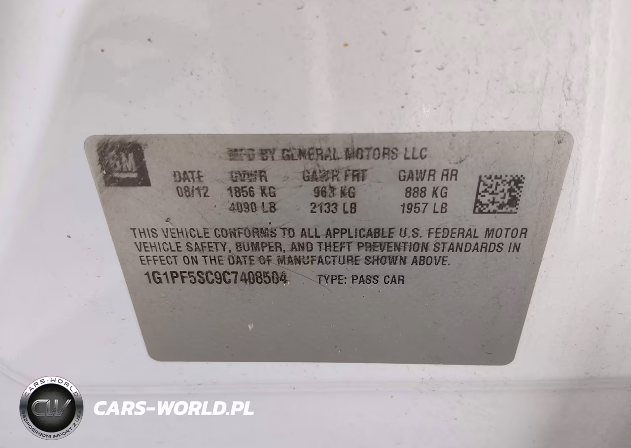 2012 Chevrolet Cruze 1Lt VIN:1G1PF5SC9C7408504 - 9