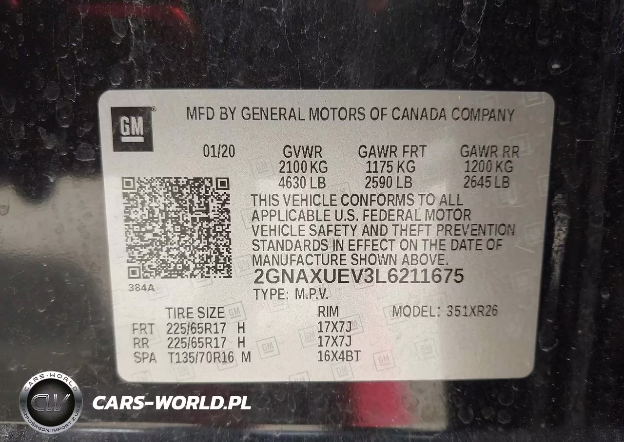 2020 Chevrolet Equinox Awd Lt 1.5L Turbo VIN:2GNAXUEV3L6211675 - 9