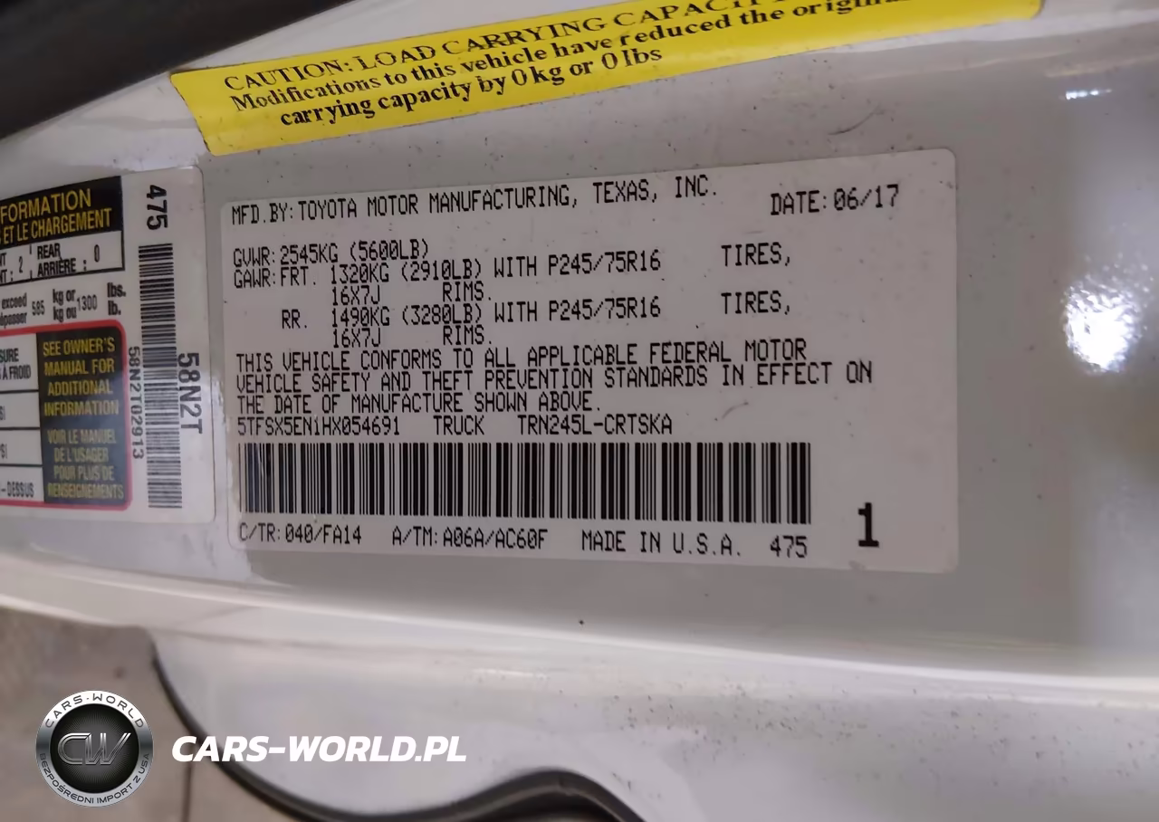 2017 Toyota Tacoma Sr VIN:5TFSX5EN1HX054691 - 9