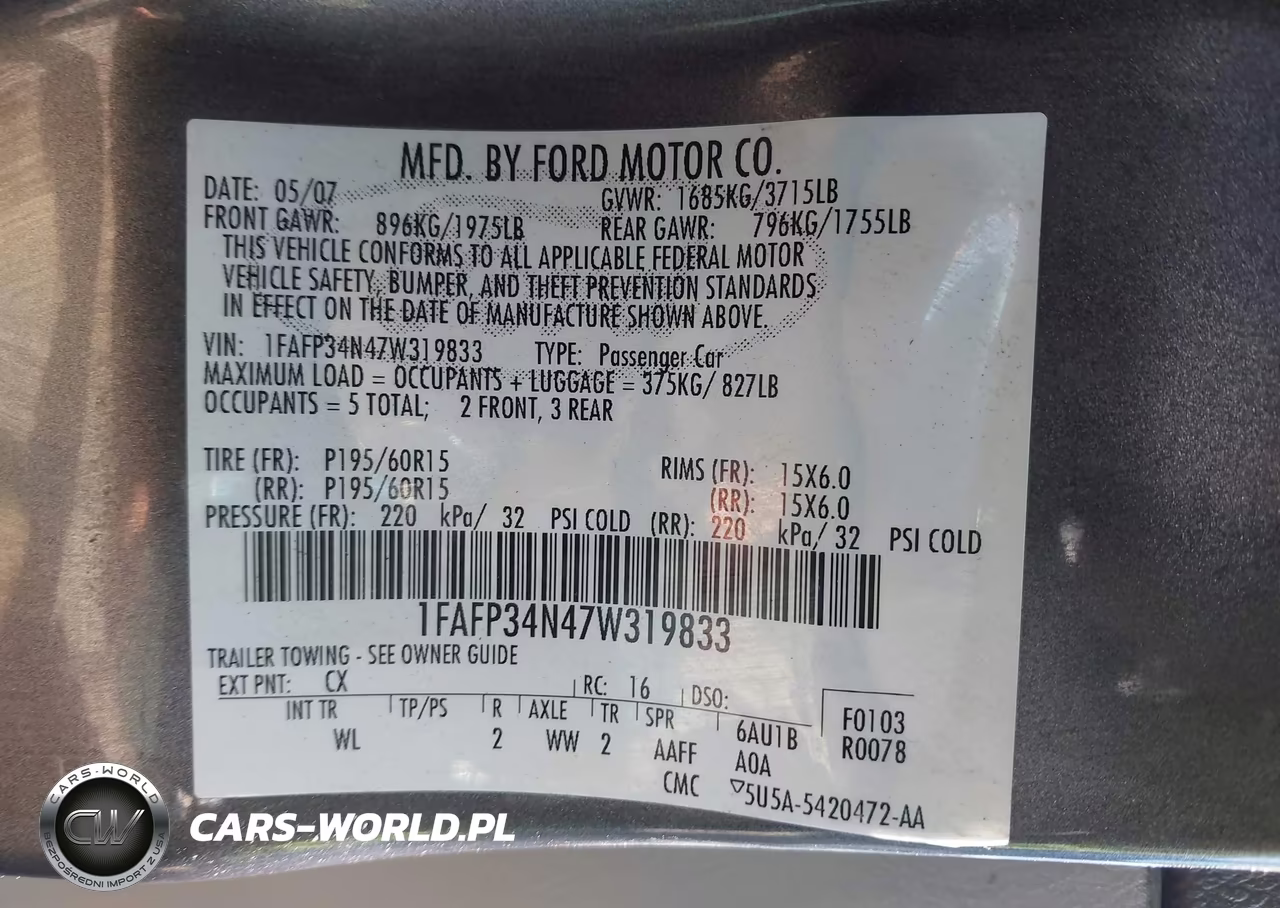 2007 Ford Focus S-Se-Ses VIN:1FAFP34N47W319833 - 9