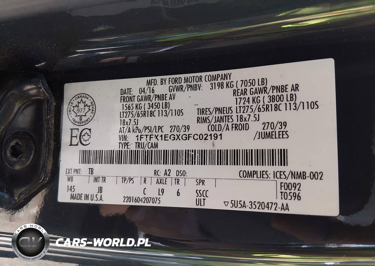 2016 Ford F-150 Xlt VIN:1FTFX1EGXGFC02191 - 9