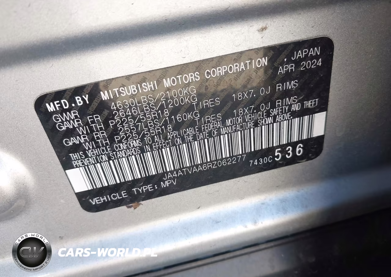 2024 Mitsubishi Eclipse Cross Black Edition S-Awc VIN:JA4ATVAA6RZ062277 - 9