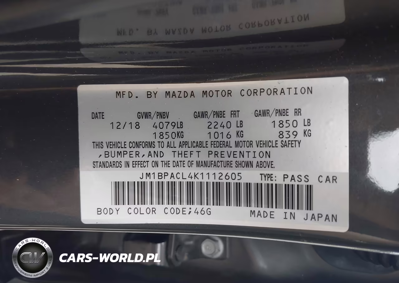 2019 Mazda Mazda3 Select Package VIN:JM1BPACL4K1112605 - 9