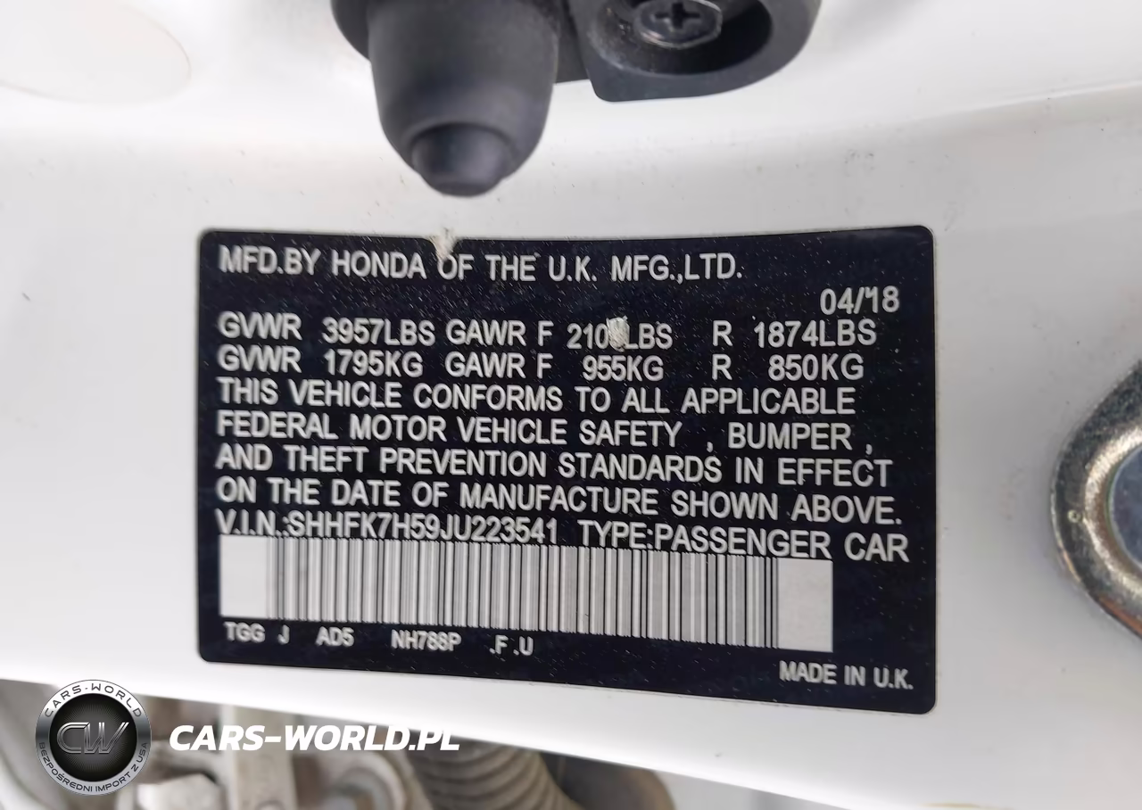 2018 Honda Civic Ex VIN:SHHFK7H59JU223541 - 9