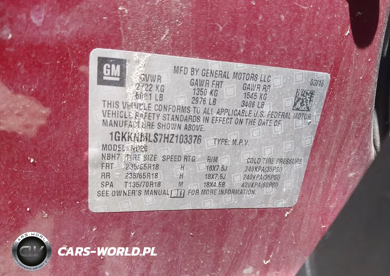 2017 GMC Acadia Slt-1 VIN:1GKKNMLS7HZ103376 - 9