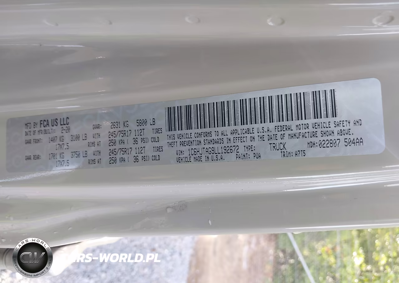 2020 Jeep Gladiator Sport S 4X4 VIN:1C6HJTAG9LL192672 - 9