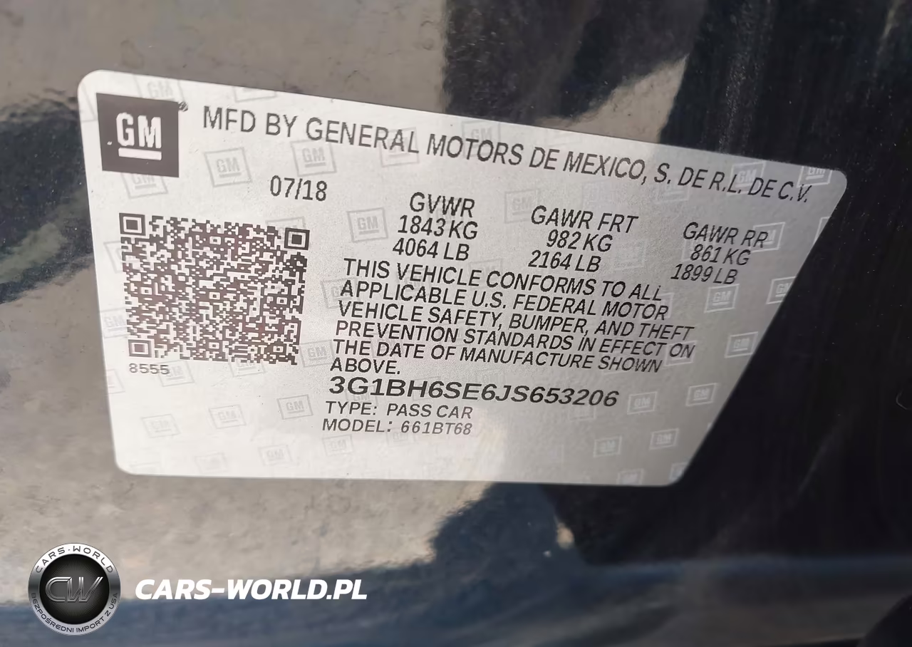 2018 Chevrolet Cruze Lt Auto VIN:3G1BH6SE6JS653206 - 9
