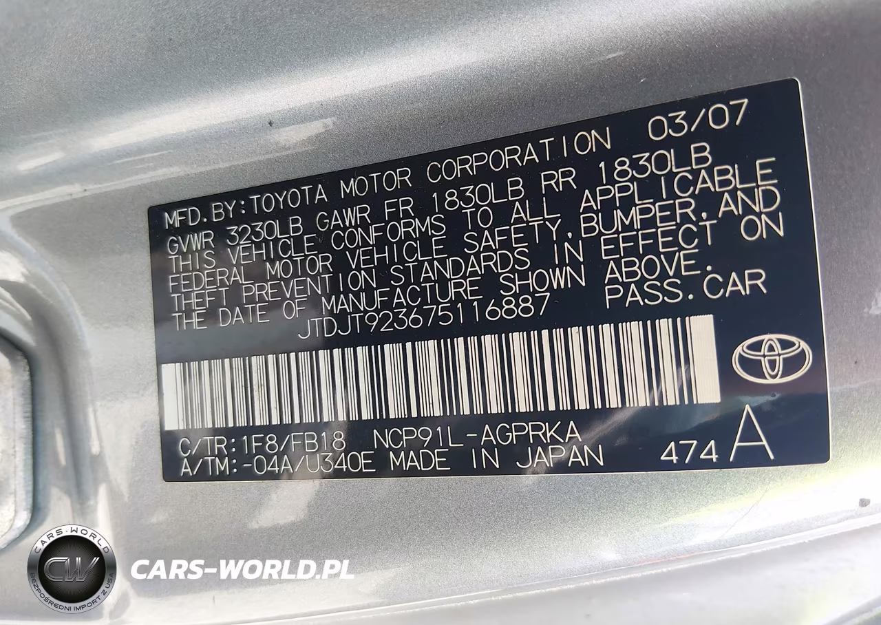 2007 Toyota Yaris VIN:JTDJT923675116887 - 9