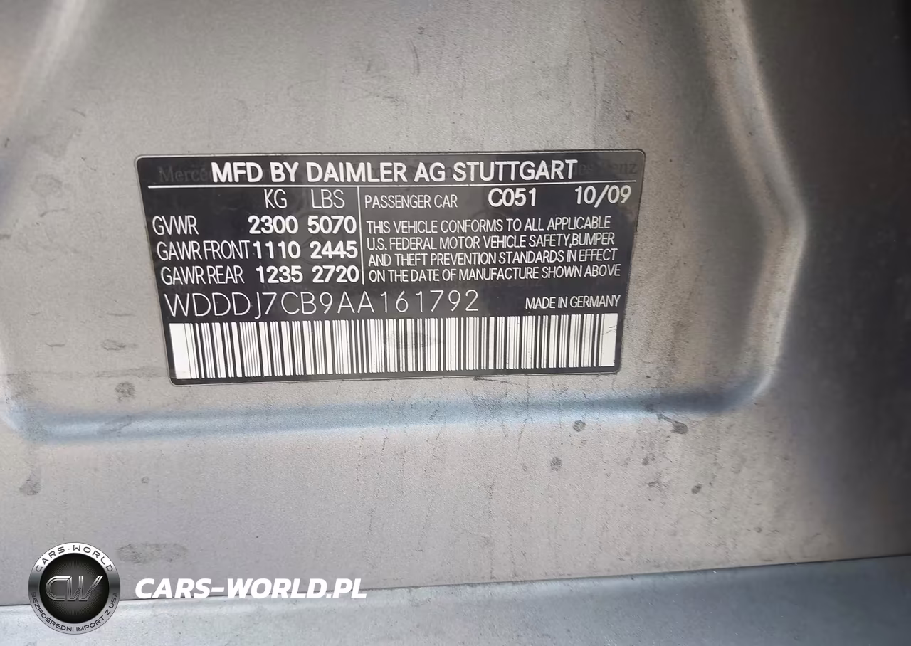 2010 Mercedes-Benz Cls 550 VIN:WDDDJ7CB9AA161792 - 9