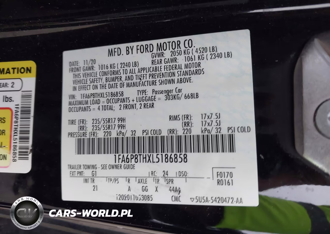 2020 Ford Mustang Ecoboost Fastback VIN:1FA6P8THXL5186858 - 9