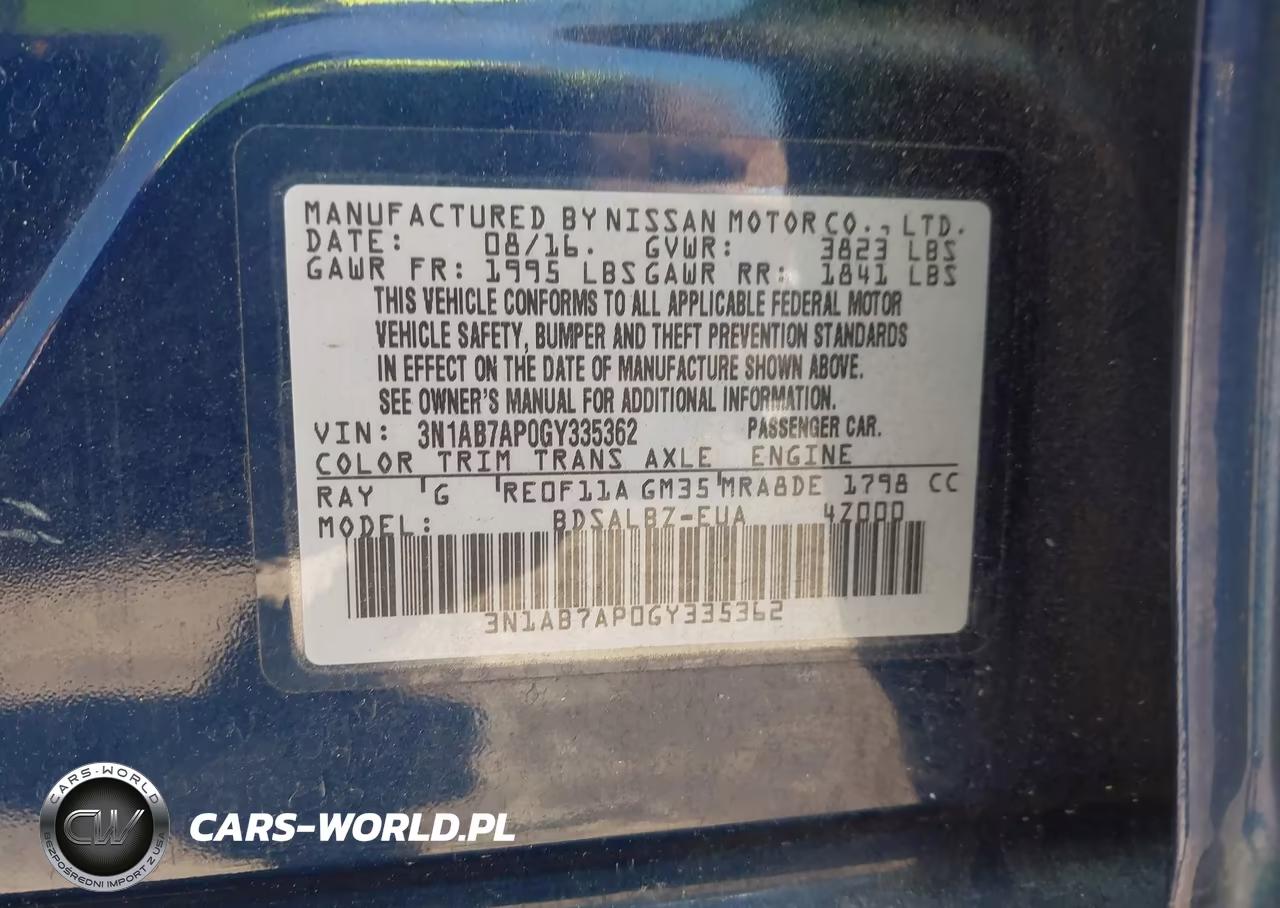 2016 Nissan Sentra S VIN:3N1AB7AP0GY335362 - 9