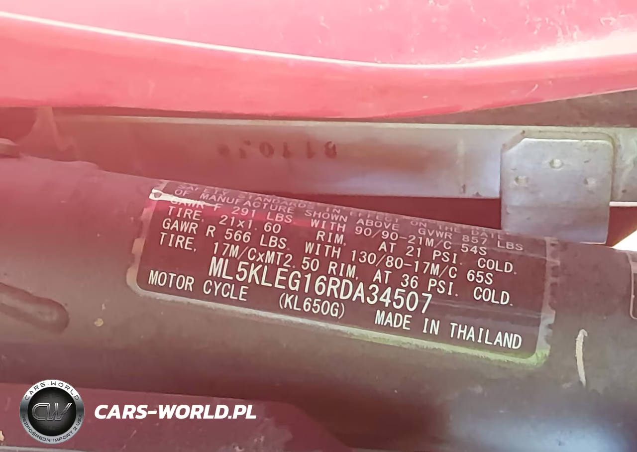 2024 Kawasaki Kl650 G VIN:ML5KLEG16RDA34507 - 10