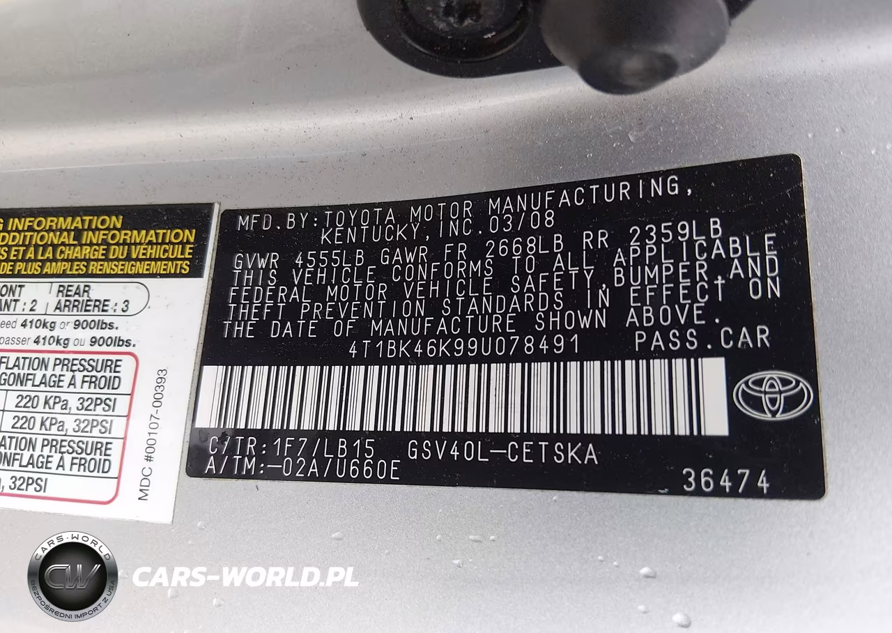 2009 Toyota Camry Se V6 VIN:4T1BK46K99U078491 - 9