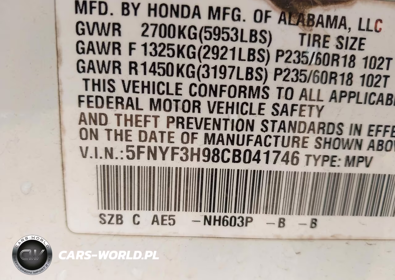 2012 Honda Pilot Touring VIN:5FNYF3H98CB041746 - 9