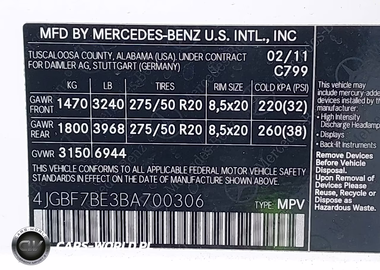 2011 Mercedes-Benz Gl 450 4Matic VIN:4JGBF7BE3BA700306 - 9