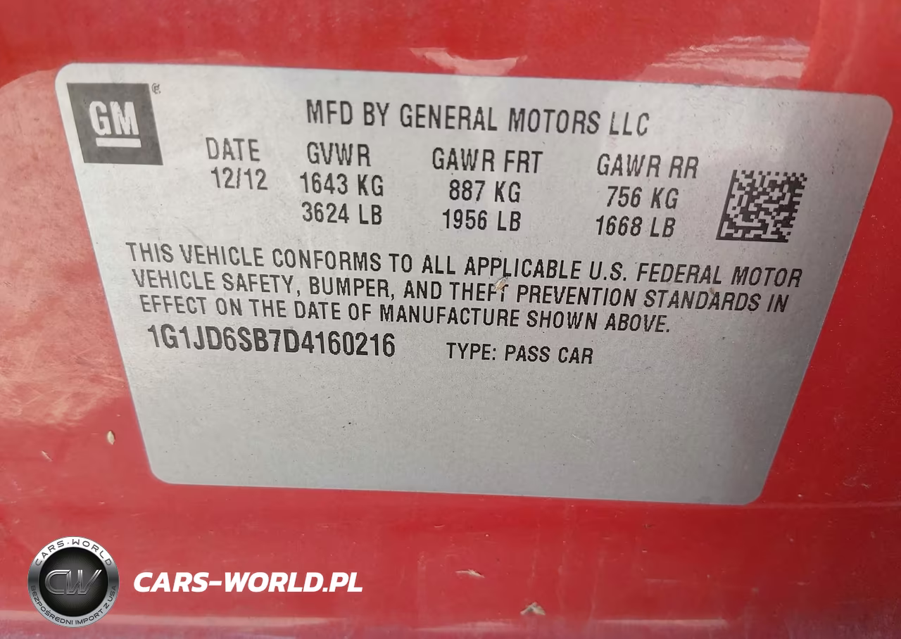 2013 Chevrolet Sonic Lt Manual VIN:1G1JD6SB7D4160216 - 9