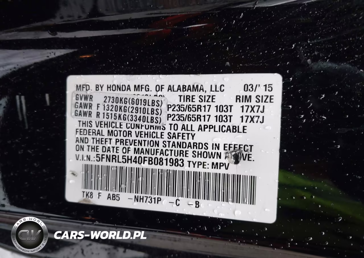 2015 Honda Odyssey Ex VIN:5FNRL5H40FB081983 - 9