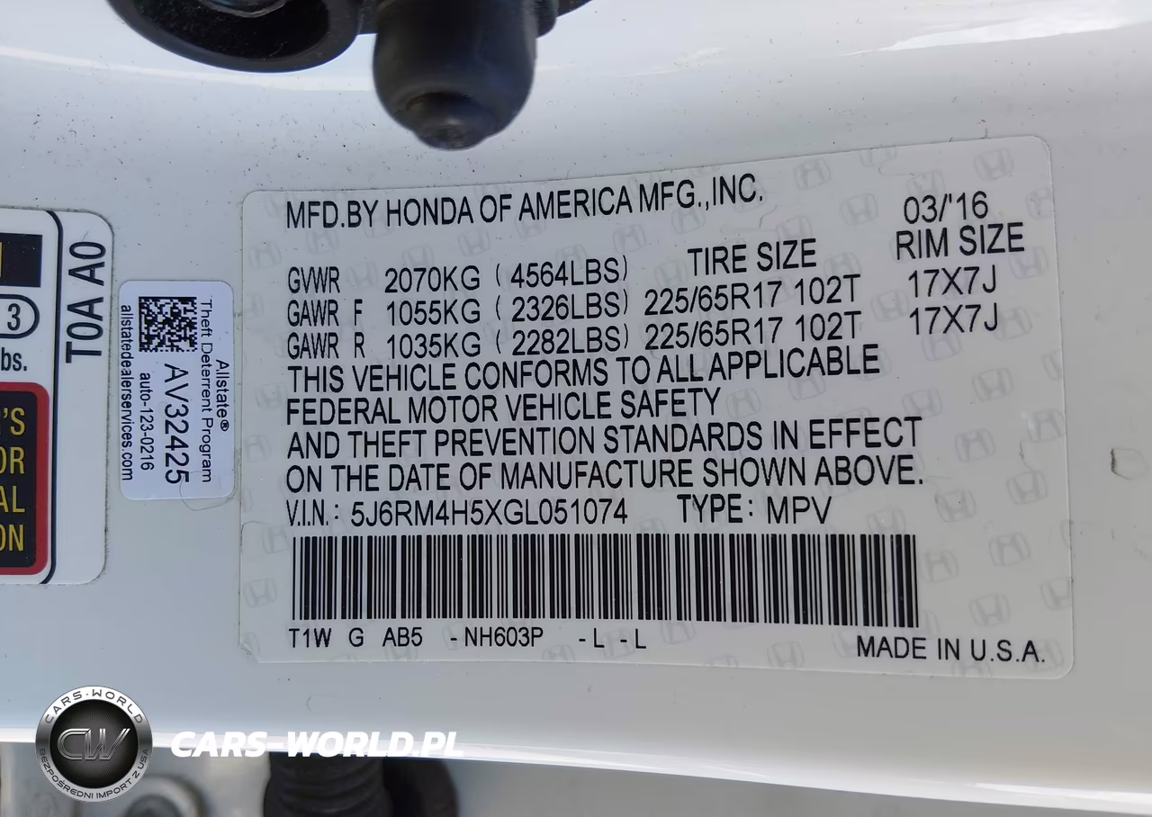 2016 Honda Cr-V Ex VIN:5J6RM4H5XGL051074 - 9