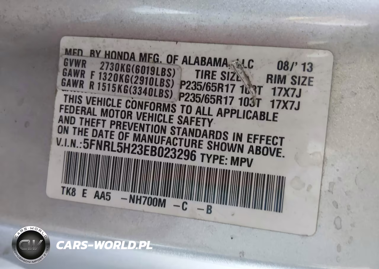 2014 Honda Odyssey Lx VIN:5FNRL5H23EB023296 - 9