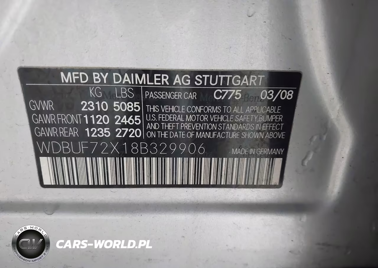 2008 Mercedes-Benz E 550 VIN:WDBUF72X18B329906 - 9