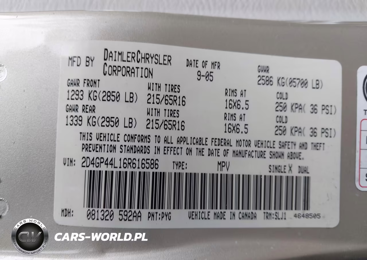 2006 Dodge Grand Caravan Sxt VIN:2D4GP44L16R616586 - 9
