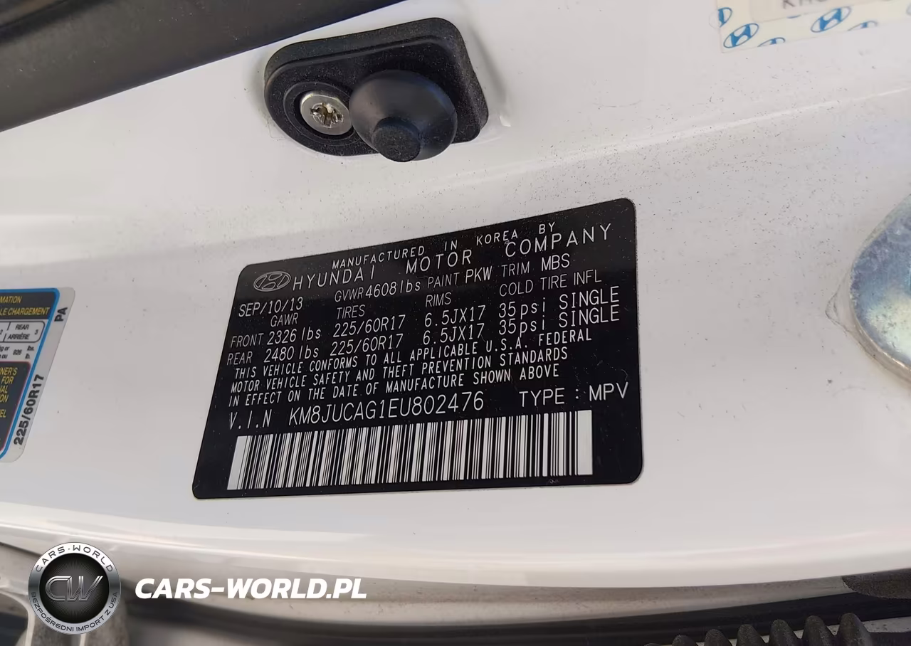 2014 Hyundai Tucson Se VIN:KM8JUCAG1EU802476 - 9