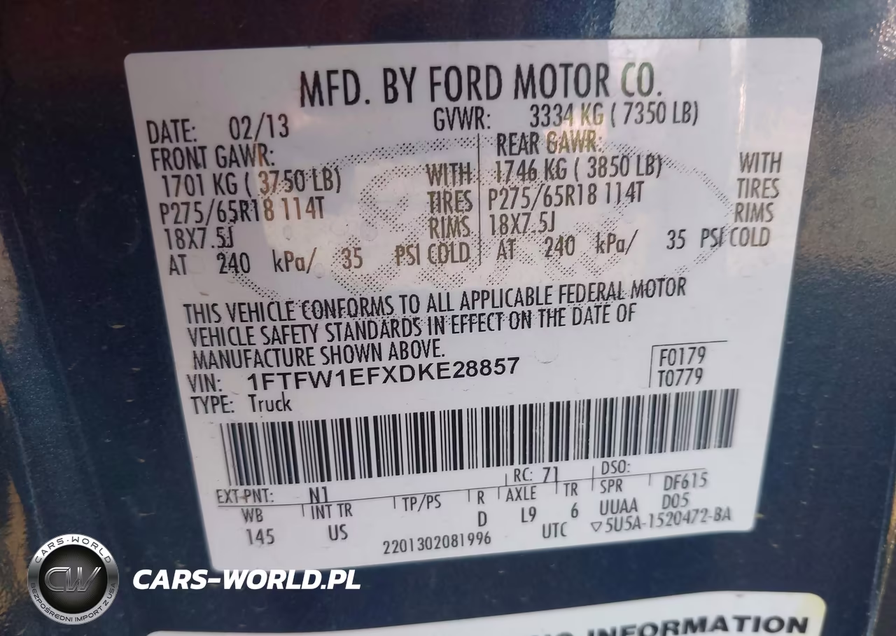 2013 Ford F-150 Xlt VIN:1FTFW1EFXDKE28857 - 9