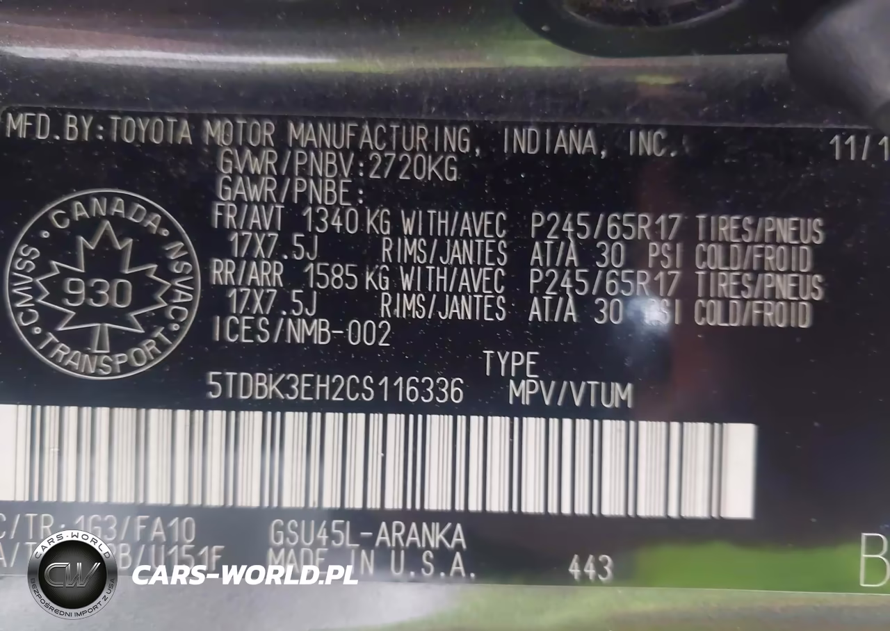 2012 Toyota Highlander V6 VIN:5TDBK3EH2CS116336 - 9