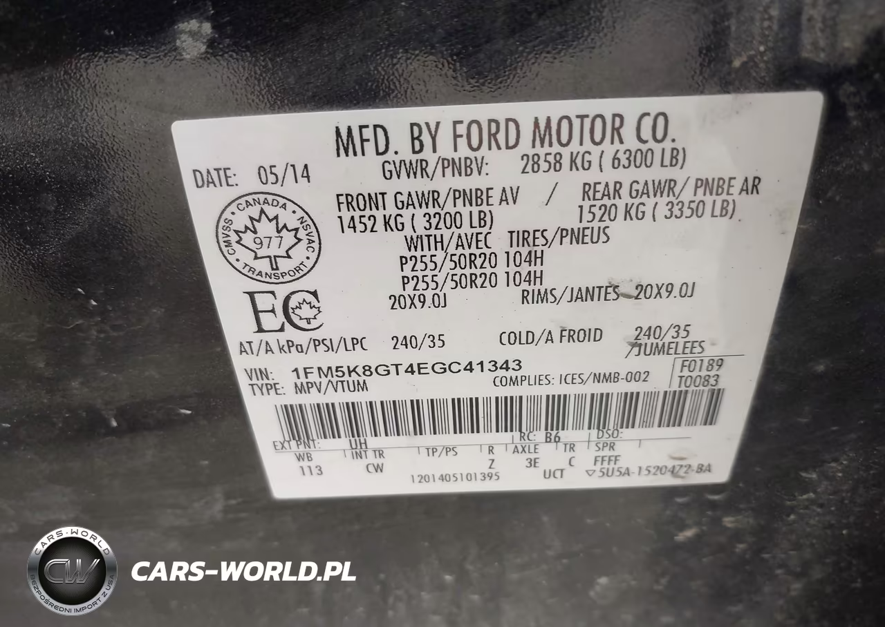 2014 Ford Explorer Sport VIN:1FM5K8GT4EGC41343 - 9