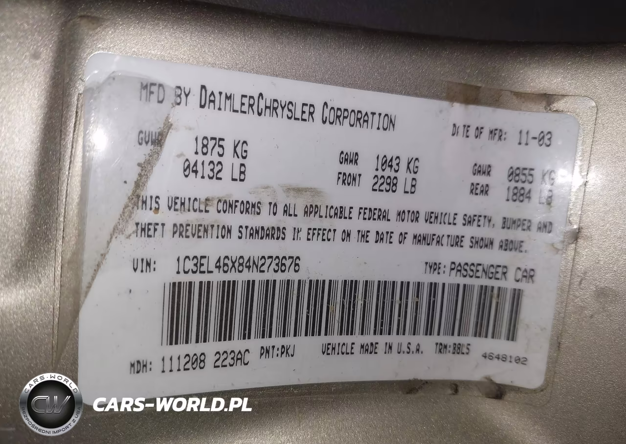 2004 Chrysler Sebring Lx VIN:1C3EL46X84N273676 - 9