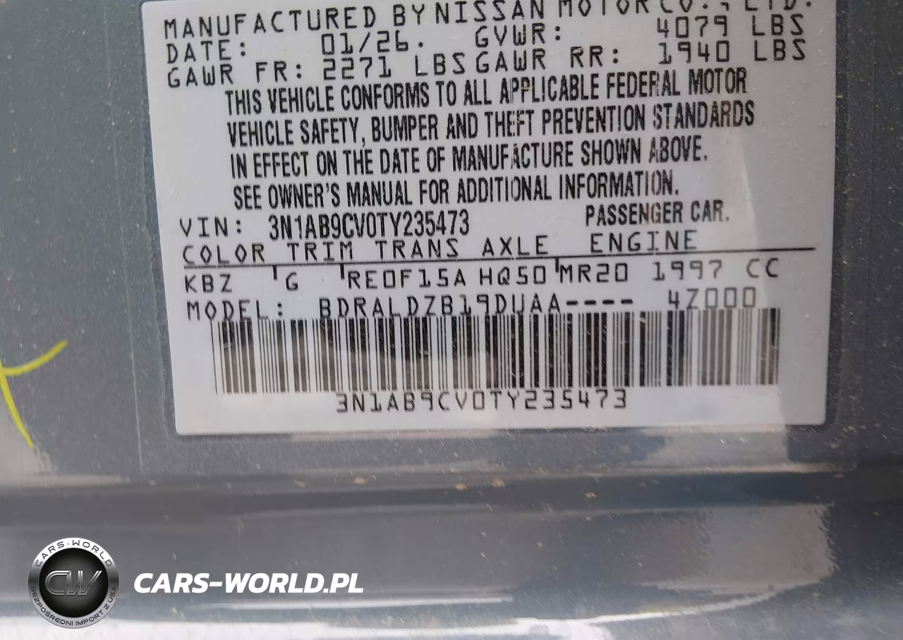 2026 Nissan Sentra Sv VIN:3N1AB9CV0TY235473 - 9