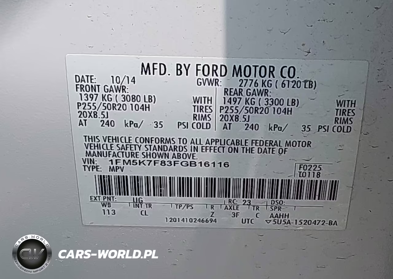 2015 Ford Explorer Limited VIN:1FM5K7F83FGB16116 - 9