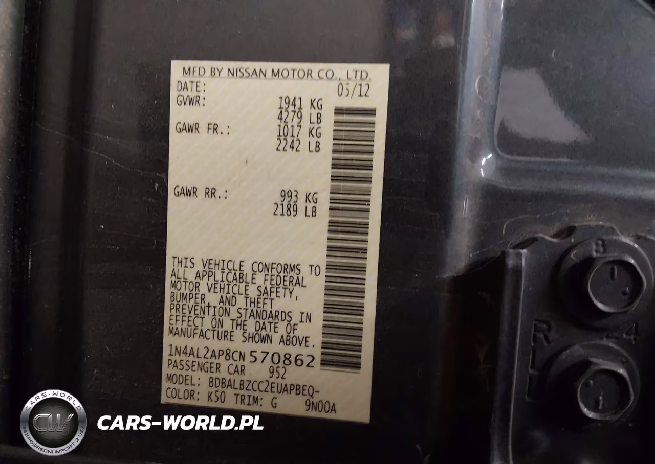 2012 Nissan Altima 2.5 S VIN:1N4AL2AP8CN570862 - 9